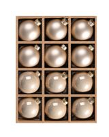 Ensemble de boules de Noël en verre bleu brume de haute qualité, 60 mm et 80 mm, en boîte, personnalisé, lot de 12 pièces, écologique, décoration suspendue pour arbre de Noël