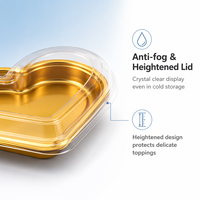 Conteneur alimentaire en plastique PET transparent en forme de cœur jetable avec couvercle transparent pour pain, sandwichs, salades, sushis, emballage personnalisé avec logo