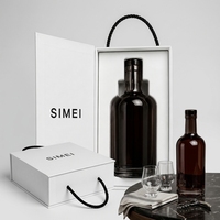 Boîte cadeau personnalisée pour bouteille de vin, boîte rigide magnétique pour whisky avec insert en mousse, poignée en corde, emballage de luxe pour spiritueux, vente en gros