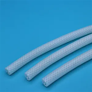 强制性食品级玻璃纤维编织硅胶软管高透明硅胶管医疗用编织软管