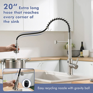 Sensori per rubinetti da cucina rubinetti da cucina senza contatto intelligenti automatici in ottone estraibili rubinetti per lavello da cucina con sensori Modern FLG - Product Image 4