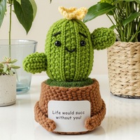 Tanaman Pot Rajutan Wajah Tersenyum Lucu, Bunga Rajut Buatan Tangan, Sukulen Ramah Lingkungan, Mini Amigurumi Hiasan Meja, Hadiah Thanksgiving