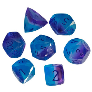 Juego de Dados Poliédricos de Resina, 7 Piezas, Personalizados, para Juegos de Mesa, Negros y Dorados, Duraderos, para Fiestas - Product Image 3