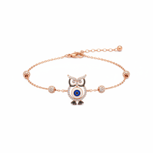 Enamel Owl Design Zircon <b>Charm</b> <b>Bracelet</b> Wholesale Turkish Handmade Trendy Elegant 925 Sterling <b>Silver</b> Women's Jewelry - Product Image 2