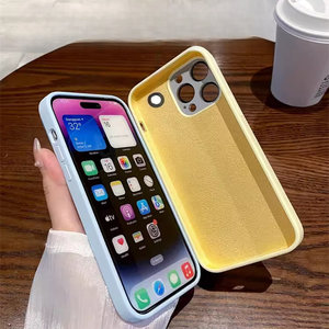 Custodia in <span class=keywords><strong>Silicone</strong></span> di lusso per telefono con finestra di grandi dimensioni per <span class=keywords><strong>iPhone</strong></span> 17 16 15 Pro Max 14 13 <span class=keywords><strong>12</strong></span> Pro 11 <span class=keywords><strong>Cover</strong></span> di protezione anticaduta All-inclusive - Product Image 4