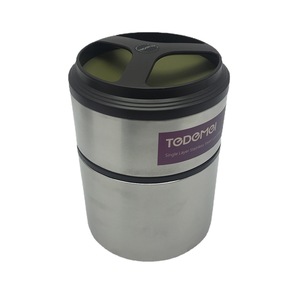 Stainless Steel Vacuum <b>Lunch</b> <b>Box</b> Double Layer Insulated Portable For Students Cylinder Shape With Plastic Lid - Product Image 5