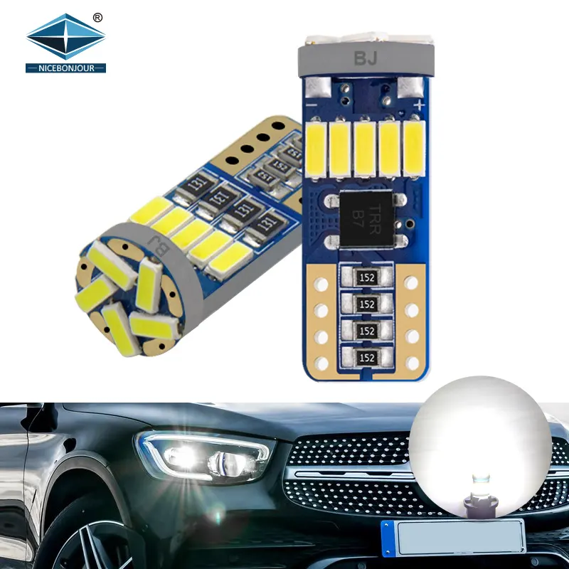 自動車用LED電球t10 LED W5W 194 4014 15smd LED t10自動車ナンバープレートライト用canbusインテリアライト