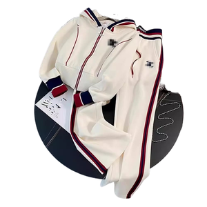 Completo Casual da <span class=keywords><strong>Donna</strong></span> di Alta Gamma, Moda Primavera-Autunno, Felpa <span class=keywords><strong>Sportiva</strong></span> con Cappuccio e <span class=keywords><strong>Pantaloni</strong></span> a Gamba Larga, Set da 2 Pezzi - Product Image 1