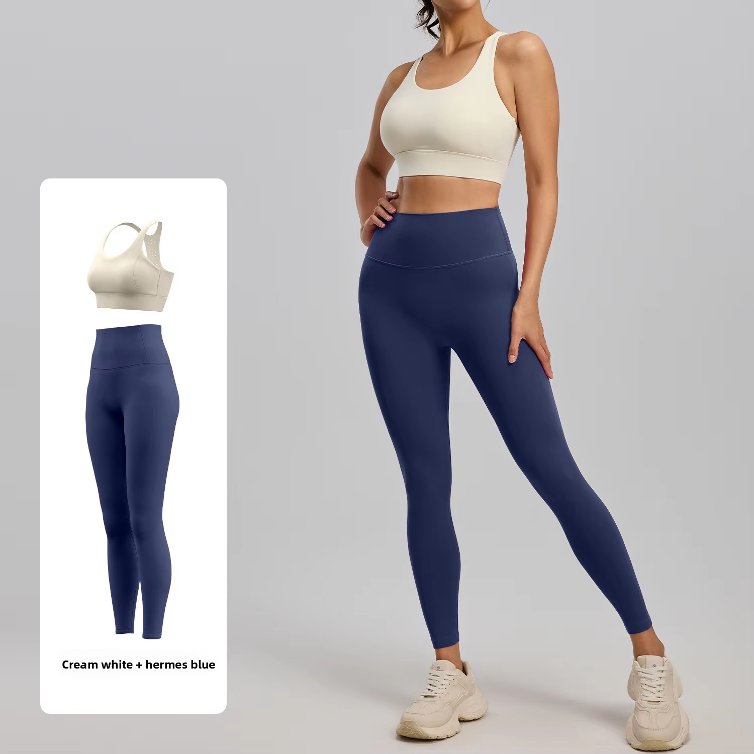 Blanc crème + bleu herms