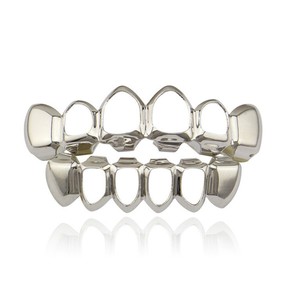 Openwork Grillz Teeth <b>Ornaments</b> <b>Silver</b> Gold Unisex Party Hollow Design For Men And Women - Product Image 4