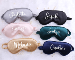 Uionen Personalized Satin Eye Mask for <b>Sleeping</b> Birthday Party Sleepover Gift Anniversary Customized Monogram Bachelorette Favor - Product Image 3