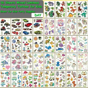 CHARLENT 300 <span class=keywords><strong>Tatuaggi</strong></span> Temporanei Fosforescenti per Bambini, 36 Fogli Personalizzabili Multicolore, Regalo per Ragazzi e Ragazze - Product Image 3