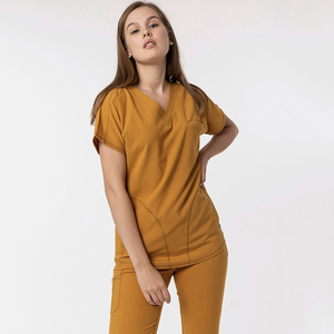 Comodo Set di Scrub uniforme da infermiera morbida elasticizzata medico dentista fisioterapista Set di Scrub dietitiano uniforme medica sottile - Product Image 3