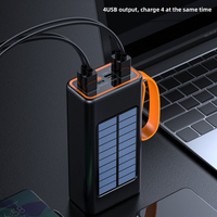 Power Bank Tenaga Surya Kapasitas Besar 4 USB Power Bank 40000mAh Pengisi Daya Baterai Portabel Panel Surya
