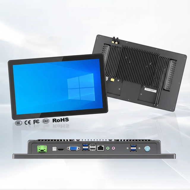 High Brightness 15.6" Industrial Panel PC, IP65 Front Waterproof, Projected Capacitive Touch, Fanless, VESA 100 Mount