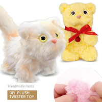 Jouet pour chat en peluche fait main EPT, à faire soi-même, 2 styles mélangés avec un sac en papier kraft, kit d'animaux en peluche mignon pour les activités créatives des enfants