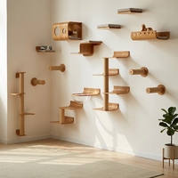 Arbre à chat moderne en bois massif, tour pour chats d'intérieur, structure d'escalade personnalisable pour chats, meuble