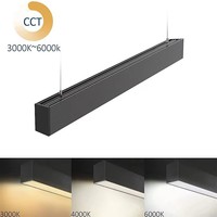 Éclairage linéaire LED 20W pour supermarché et bureau, luminaires suspendus rectangulaires en aluminium, 4 pieds x 8 pieds, style industriel, à intensité variable, CRI élevé