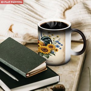 Magic Color Changing <b>Ceramic</b> <b>Mug</b> 11oz Frosted Black Heat Sensitive Drinking Cup For Office Daily Use - Product Image 3