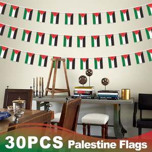 Guirlande de drapeaux palestiniens en polyester 100 % résistant à la décoloration et aux taches, petits drapeaux miniatures pour fêtes scolaires, personnalisables - Product Image 6
