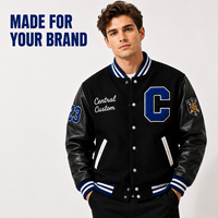 Veste universitaire personnalisée pour homme, veste de baseball, broderie de patchs en chenille, mélange de laine, manches en simili cuir, logo personnalisé, veste Letterman
