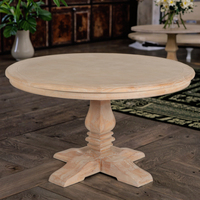 Table de salle à manger de location d'événement de mariage en bois de conception ronde de style rustique antique fabriquée en usine
