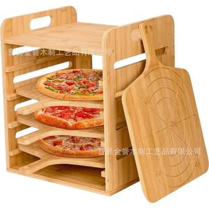 Planche à pizza en bambou avec poignée, facile à nettoyer, pour pique-nique en plein air et utilisation en cuisine - Product Image 5