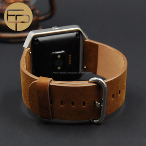 protection boîtier en acier inoxydable à dégagement rapide qualité véritable cuir véritable bande de <span class=keywords><strong>montre</strong></span> pour <span class=keywords><strong>fitbit</strong></span> <span class=keywords><strong>blaze</strong></span> - Product Image 1