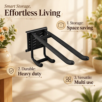 Nouveauté : Crochets de rangement de jardin double couche robustes pour outils de garage – Support mural multifonctionnel
