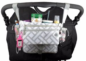 Sac à couches multifonctionnel à impression personnalisée, portable et de luxe pour maman, étanche, universel, organisateur de poussette pour bébé. - Product Image 2