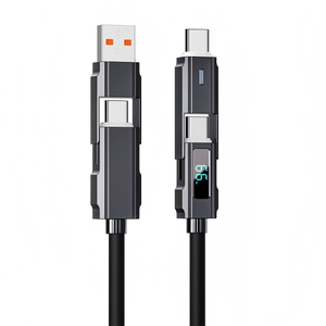 Đa Sạc Dây 4 Trong 1 Cáp <span class=keywords><strong>USB</strong></span>, Nhanh Chóng Sạc Cáp-Pd 60W <span class=keywords><strong>USB</strong></span> C Đa Nhanh Chóng Sạc Cáp Với LED Hiển Thị Cho Tất Cả Các Điện Thoại - Product Image 3