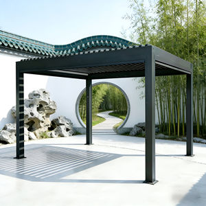 Pergola in Alluminio Impermeabile 8 X 8 Piedi con Lati e Barra, Verniciata a Polvere con LED per Giardino Esterno - Product Image 4