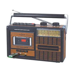 Оптовые продажи портативный старинный радио-Vofull Кассетная лента и FM-радио, винтажный портативный плеер, FM-динамик, ретранслятор, античное портативное радио