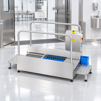 Station d'hygiène pour le personnel des usines alimentaires avec machine de nettoyage des semelles de chaussures et système d'entrée en salle blanche
