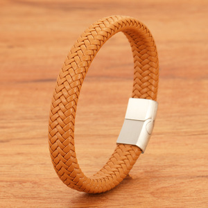 Classic Braided PU Leather <b>Bracelet</b> <b>Red</b> Black Magnetic <b>Bracelet</b> Health Clasp Unisex Gift Jewelry - Product Image 5