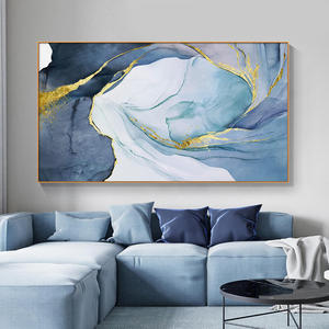 Peinture à l'huile abstraite dorée sur toile Style Art déco pour la décoration <span class=keywords><strong>murale</strong></span> de la maison ou de l'hôtel pour les occasions de félicitations - Product Image 3
