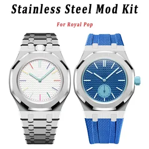 Kit di Modifica di Lusso in Acciaio Inossidabile per Orologio da Polso Swatch&AP Royal POP Pocket Changer con Cinturino in FKM e Bracciale in Metallo - Product Image 1