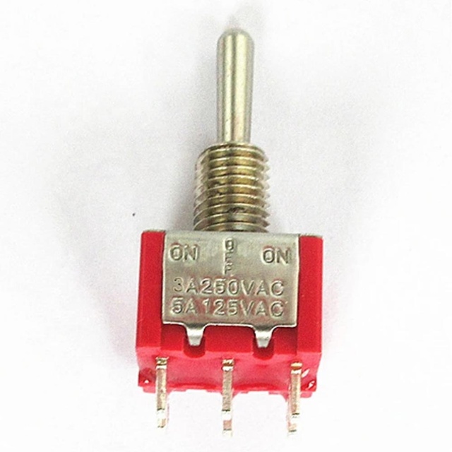 MTS-223 Dual Reset Power Toggle Switch Mini 3 Position DPDT ON-OFF-ON AC 250V 3A/AC 5A 125V