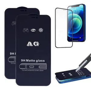 适用于iPhone 13/14/14专业屏幕保护器哑光钢化玻璃0.33毫米薄优质真玻璃屏幕保护器适用于iPhone三星