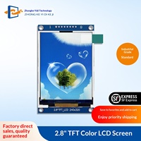 Zhongke Yidi Layar Warna TFT 28 "dengan Papan Adaptor Port Serial SPI 4-Kawat ST7789T3 IC LCD Tampilan Penuh Lampu Latar LED Cahaya Putih