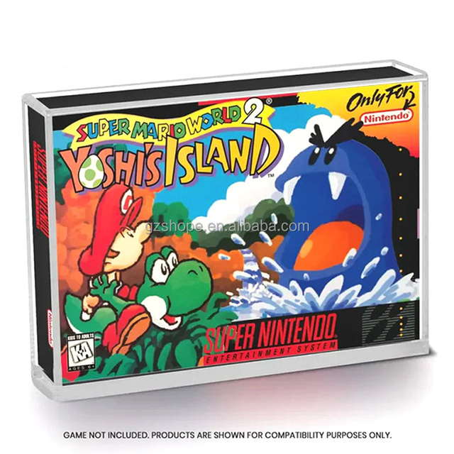 SHP Custom CLear Acrylic case Retro Video Games Cards Mario Pokmon Zelda Display for N64 Game Cartridge Acrylic Protect