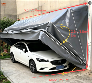 Abri de voiture d’extérieur avec structure métallique, moderne, pliable, tubes galvanisés 30x50 mm, carport portable - Product Image 6