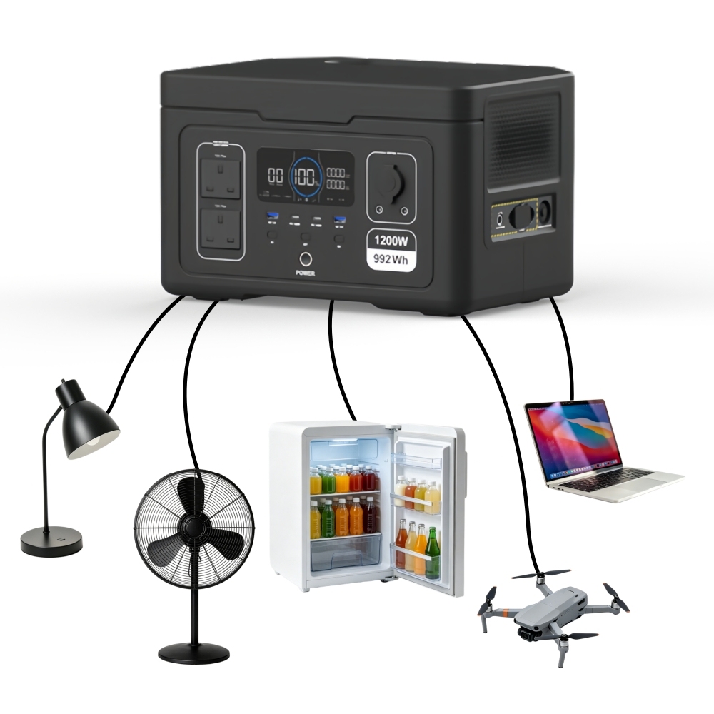 1200W 992Wh LiFePO4 Battery Power Station Solar Generator Outdoor Portable Energy Storage Power Supply with APP Remote Control