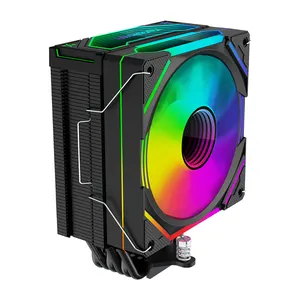 Lovingcool - Capa para PC gaming, case preta 120mm, ventilador com 6 tubos de calor, CPU RGB, refrigerador de ar com iluminação, novidade