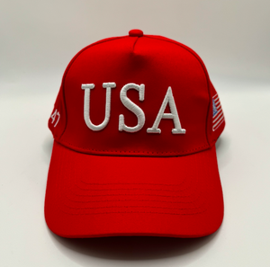 2024년 맞춤형 미국 국기 5패널 남녀 공용 자수 <span class=keywords><strong>MAGA</strong></span> 볼캡 - Product Image 1