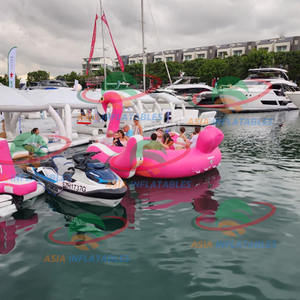 Flotador inflable de flamenco gigante, piscina divertida de agua, bote de <span class=keywords><strong>alquiler</strong></span> flotante inflable de PVC, paseo inflable - Product Image 3