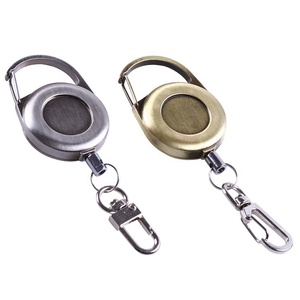 Porte-badge rétractable en métal de style antique avec mousqueton, clip <span class=keywords><strong>yoyo</strong></span> et porte-clés - Product Image 1