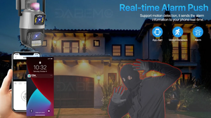 Cámara de Seguridad WiFi para Exteriores, Resistente al Agua, 6MP, 4K, Seguimiento Automático, Lente Dual, Inalámbrica, PTZ, CCTV, Audio Bidireccional - Product Image 3