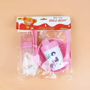 Logo personalizzato neonato calibro standard ciuccio anti gonfiore PP set combinazione di bottiglie PP ciotola pp cucchiaio forchetta bavaglino giocattoli per bambini - Product Image 1