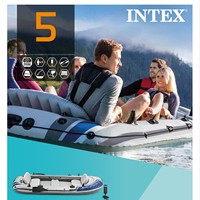 Bateau gonflable INTEX 68325 Drifter pour cinq personnes, en PVC écologique, stable, résistant à l'usure, pliable et léger, pour kayak et rafting